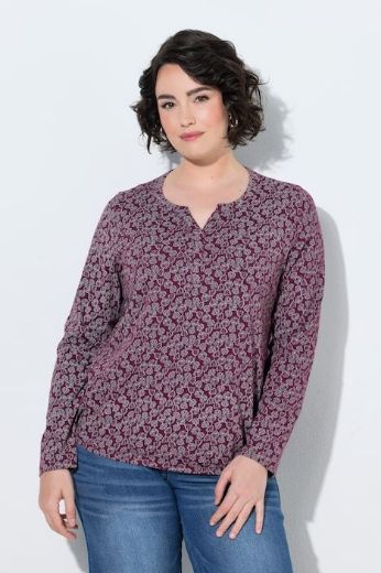 Moda za polnejše Majica dugih rukava okruglog izreza s cvjetnim uzorkom i elastičnim rubom plus velikost, xxl, Ulla Popken in Johann Popken (JP1880)