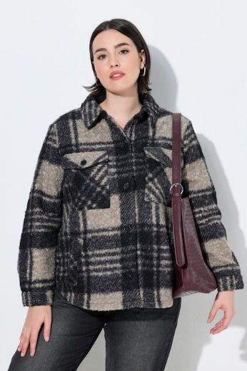 Moda za polnejše Jakna karirana širokog kroja s kragnom plus velikost, xxl, Ulla Popken in Johann Popken (JP1880)
