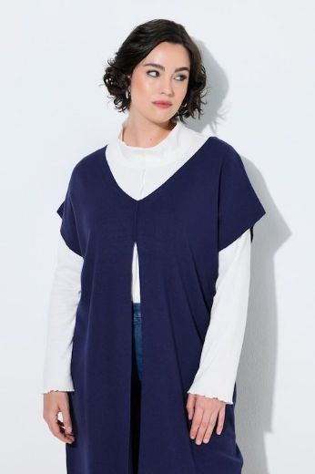 Moda za polnejše  Prsluk dugi pleteni A kroja V izreza plus velikost, xxl, Ulla Popken in Johann Popken (JP1880)