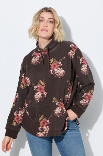 Moda za polnejše Majica dugih rukava A kroja s povišenim ovratnikom i cvjetnim uzorkom plus velikost, xxl, Ulla Popken in Johann Popken (JP1880)