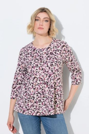 Moda za polnejše Majica 3/4 rukava A kroja okruglog izreza s leopard uzorkom plus velikost, xxl, Ulla Popken in Johann Popken (JP1880)
