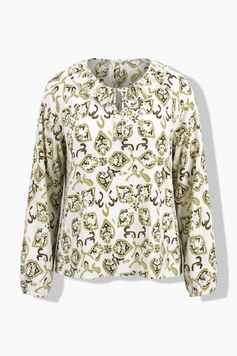 Moda za polnejše Bluza dugih rukava A kroja V izreza s volanom plus velikost, xxl, Ulla Popken in Johann Popken (JP1880)