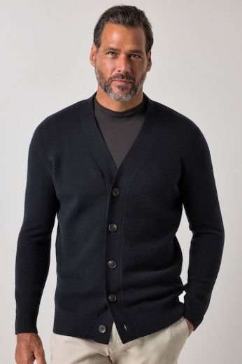 Moda za polnejše Vesta dugih rukava V izreza s gumbima plus velikost, xxl, Ulla Popken in Johann Popken (JP1880)