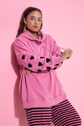 Moda za polnejše Majica dugih rukava s printom srca plus velikost, xxl, Ulla Popken in Johann Popken (JP1880)