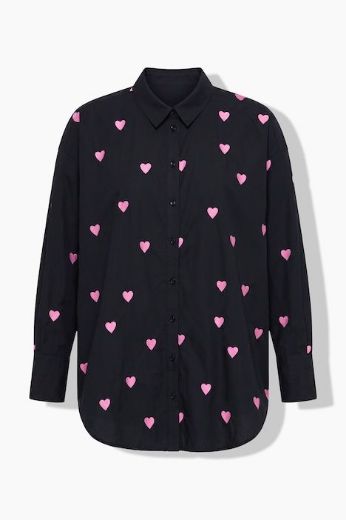 Moda za polnejše Košulja dugih rukava s printom srca plus velikost, xxl, Ulla Popken in Johann Popken (JP1880)