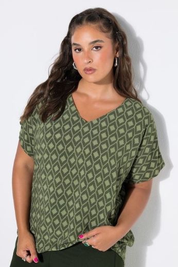 Moda za polnejše Bluza kratkih rukava V ovratnika plus velikost, xxl, Ulla Popken in Johann Popken (JP1880)