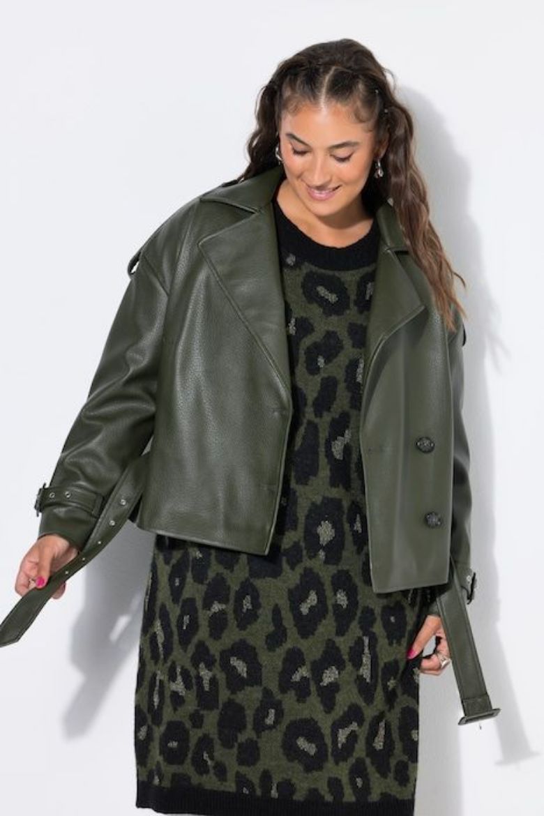 Moda za polnejše Jakna šireg kroja umjetna koža plus velikost, xxl, Ulla Popken in Johann Popken (JP1880)