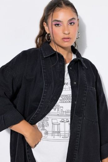 Moda za polnejše Košulja traper šireg kroja dugih rukava plus velikost, xxl, Ulla Popken in Johann Popken (JP1880)