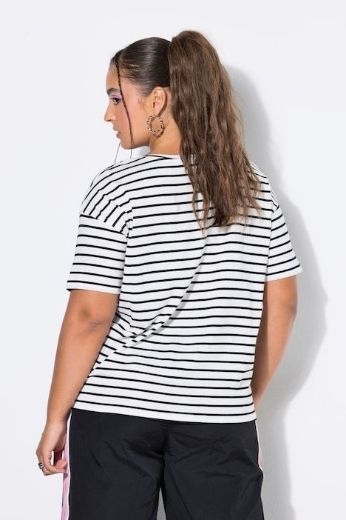 Moda za polnejše Majica kratkih rukava šireg kroja prugasta plus velikost, xxl, Ulla Popken in Johann Popken (JP1880)