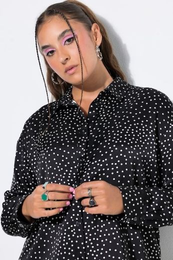 Moda za polnejše Bluza dugih rukava od satena šireg kroja plus velikost, xxl, Ulla Popken in Johann Popken (JP1880)