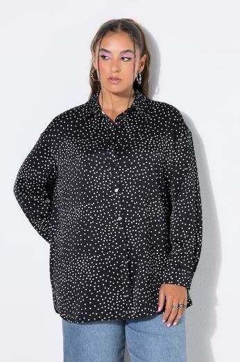 Moda za polnejše Bluza dugih rukava od satena šireg kroja plus velikost, xxl, Ulla Popken in Johann Popken (JP1880)