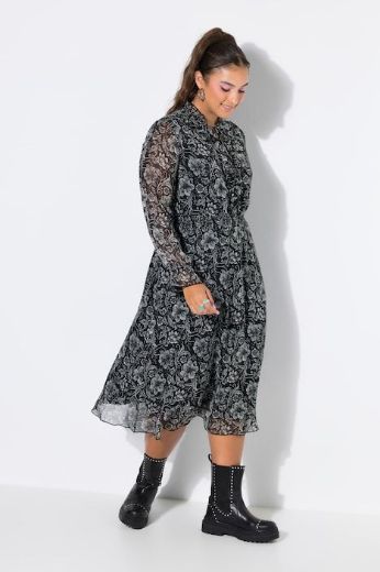 Moda za polnejše Haljina midi A kroja dugih rukava plus velikost, xxl, Ulla Popken in Johann Popken (JP1880)