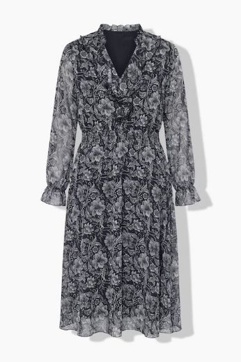 Moda za polnejše Haljina midi A kroja dugih rukava plus velikost, xxl, Ulla Popken in Johann Popken (JP1880)