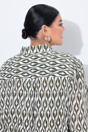 Moda za polnejše Bluza dugih rukava šireg kroja s kragnom i uzorkom plus velikost, xxl, Ulla Popken in Johann Popken (JP1880)