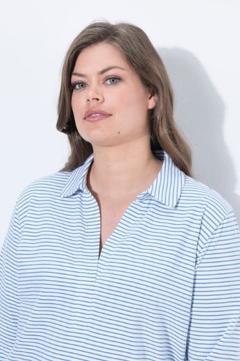 Moda za polnejše Majica dugih rukana na pruge plus velikost, xxl, Ulla Popken in Johann Popken (JP1880)