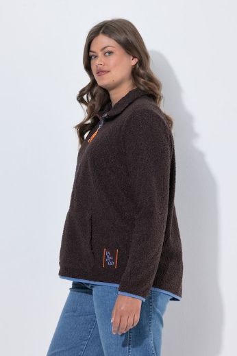Moda za polnejše Majica teddy s polu patentnim zatvaračem plus velikost, xxl, Ulla Popken in Johann Popken (JP1880)
