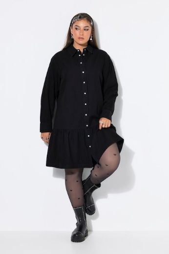 Moda za polnejše Haljina traper dugih rukava šireg kroja plus velikost, xxl, Ulla Popken in Johann Popken (JP1880)