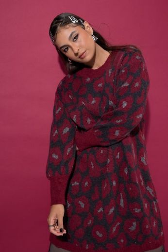 Moda za polnejše Haljina dugih rukava šireg kroja leo uzorka plus velikost, xxl, Ulla Popken in Johann Popken (JP1880)