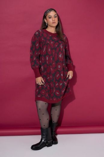 Moda za polnejše Haljina dugih rukava šireg kroja leo uzorka plus velikost, xxl, Ulla Popken in Johann Popken (JP1880)