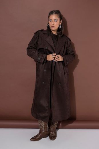 Moda za polnejše Kaput od imitacije brušene kože plus velikost, xxl, Ulla Popken in Johann Popken (JP1880)