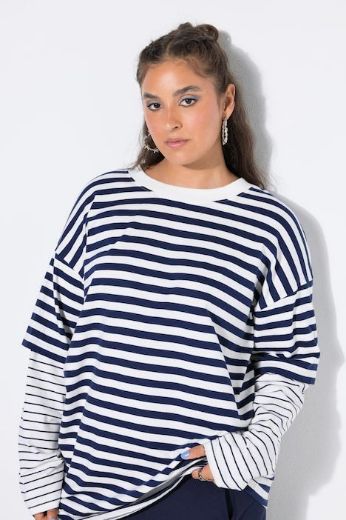 Moda za polnejše Majica dugih rukava šireg kroja plus velikost, xxl, Ulla Popken in Johann Popken (JP1880)