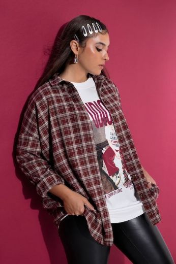 Moda za polnejše Košulja karirana dugih rukava plus velikost, xxl, Ulla Popken in Johann Popken (JP1880)