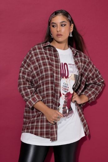 Moda za polnejše Košulja karirana dugih rukava plus velikost, xxl, Ulla Popken in Johann Popken (JP1880)