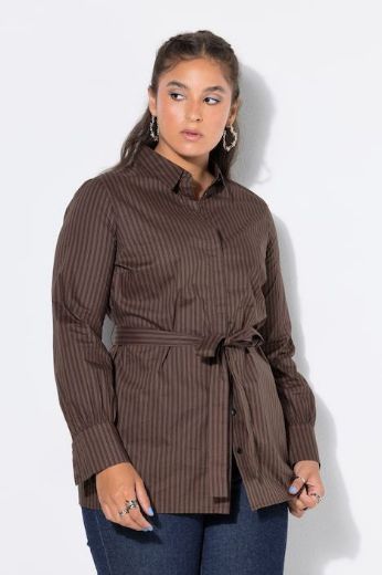 Moda za polnejše Bluza dugih rukava s pojasom na vezanje plus velikost, xxl, Ulla Popken in Johann Popken (JP1880)