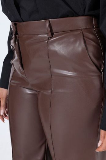 Moda za polnejše Hlače ravnih nogavica  imitacije kože plus velikost, xxl, Ulla Popken in Johann Popken (JP1880)