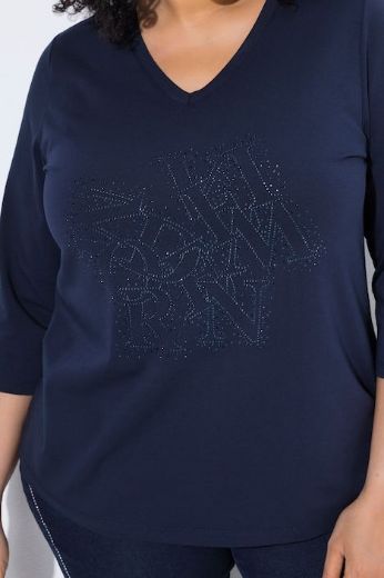 Moda za polnejše Majica 3/4 rukava V ovratnika plus velikost, xxl, Ulla Popken in Johann Popken (JP1880)
