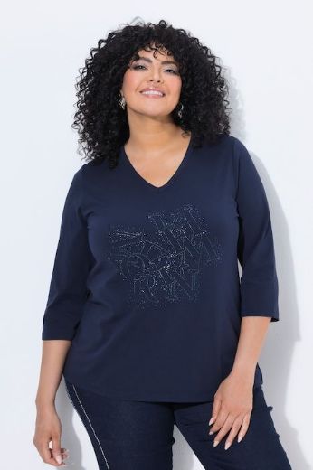 Moda za polnejše Majica 3/4 rukava V ovratnika plus velikost, xxl, Ulla Popken in Johann Popken (JP1880)