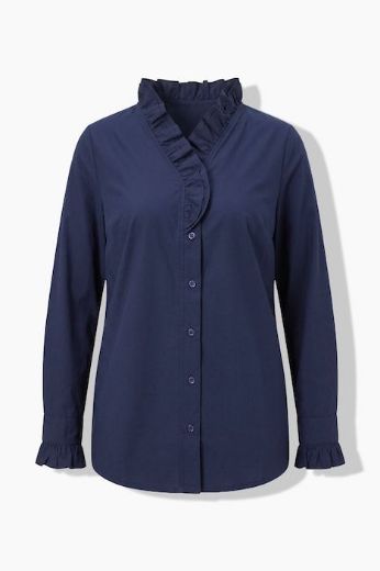 Moda za polnejše Bluza s volanom na ovratniku plus velikost, xxl, Ulla Popken in Johann Popken (JP1880)