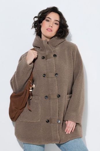 Moda za polnejše Jakna teddy s kapuljačom plus velikost, xxl, Ulla Popken in Johann Popken (JP1880)