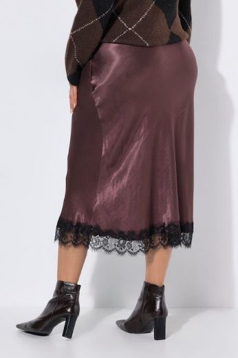 Moda za polnejše Suknja satenska s dodatkom ukrasne čipke plus velikost, xxl, Ulla Popken in Johann Popken (JP1880)