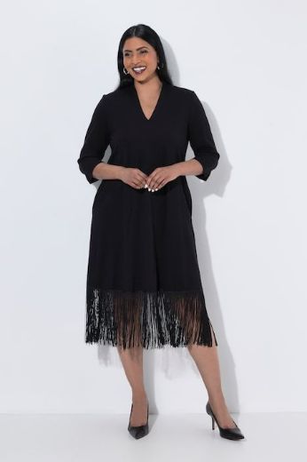 Moda za polnejše Haljina midi 3/4 rukava plus velikost, xxl, Ulla Popken in Johann Popken (JP1880)