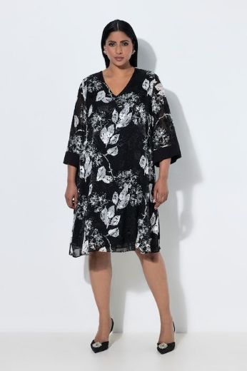 Moda za polnejše Haljina midi 3/4 rukava plus velikost, xxl, Ulla Popken in Johann Popken (JP1880)
