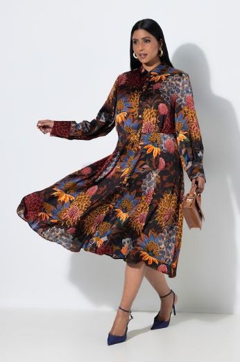 Moda za polnejše Haljina midi dugih rukava plus velikost, xxl, Ulla Popken in Johann Popken (JP1880)