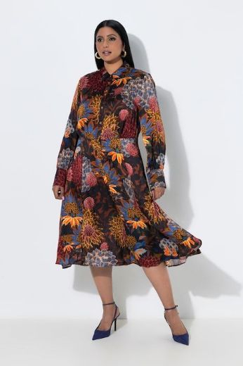 Moda za polnejše Haljina midi dugih rukava plus velikost, xxl, Ulla Popken in Johann Popken (JP1880)