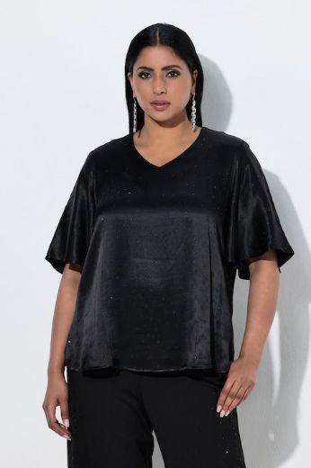 Moda za polnejše Bluza kratkih rukava V ovratnika plus velikost, xxl, Ulla Popken in Johann Popken (JP1880)