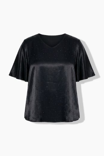 Moda za polnejše Bluza kratkih rukava V ovratnika plus velikost, xxl, Ulla Popken in Johann Popken (JP1880)