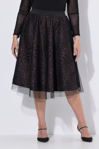 Moda za polnejše Suknja midi leopard uzorka plus velikost, xxl, Ulla Popken in Johann Popken (JP1880)