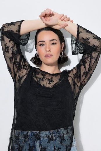 Moda za polnejše Haljina maxi od prozirne čipke plus velikost, xxl, Ulla Popken in Johann Popken (JP1880)