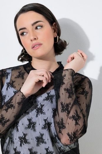 Moda za polnejše Majica dugih rukava od prozirne čipke plus velikost, xxl, Ulla Popken in Johann Popken (JP1880)