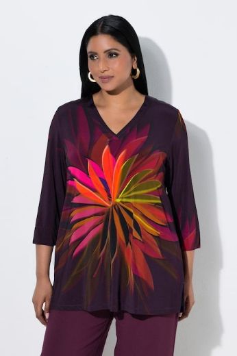 Moda za polnejše Bluza 3/4 rukava V ovratnika plus velikost, xxl, Ulla Popken in Johann Popken (JP1880)
