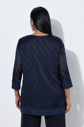 Moda za polnejše Bluza 3/4 rukava V ovratnika plus velikost, xxl, Ulla Popken in Johann Popken (JP1880)