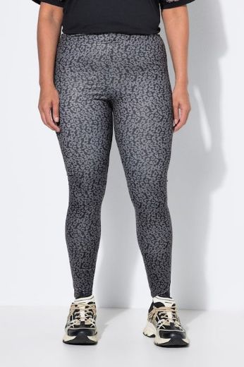 Moda za polnejše Tajice leopard printa plus velikost, xxl, Ulla Popken in Johann Popken (JP1880)