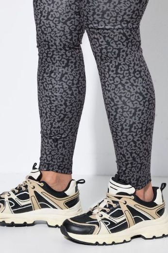Moda za polnejše Tajice leopard printa plus velikost, xxl, Ulla Popken in Johann Popken (JP1880)
