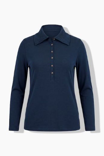 Moda za polnejše Majica dugih rukava s ovratnikom na kopčanje plus velikost, xxl, Ulla Popken in Johann Popken (JP1880)