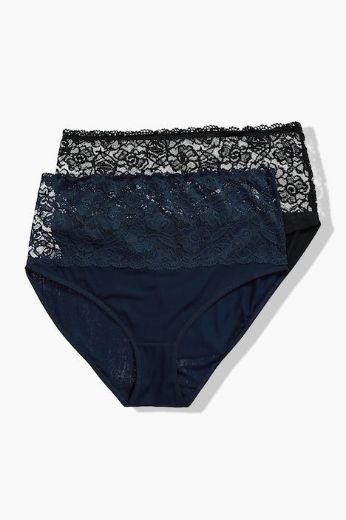 Moda za polnejše Gaćice midi 2 komada s dodatkom čipke plus velikost, xxl, Ulla Popken in Johann Popken (JP1880)