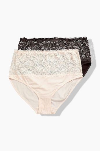 Moda za polnejše Gaćice midi 2 komada s dodatkom čipke plus velikost, xxl, Ulla Popken in Johann Popken (JP1880)